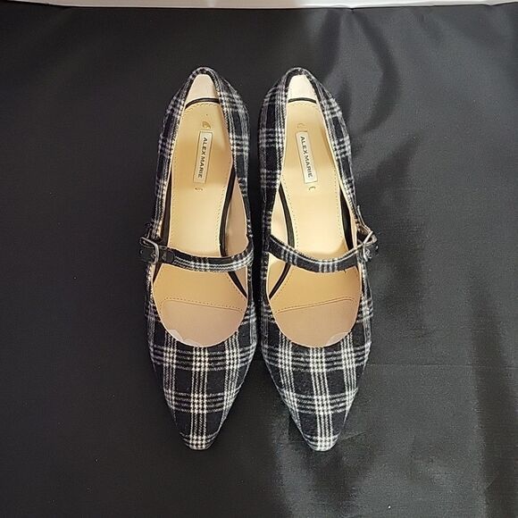 ALEX MARIE BLOCK MARIE JANE ADJUSTABLE BUCK STRAPS CLOUSURE POINTED TOE SHOES - Picture 2 of 16